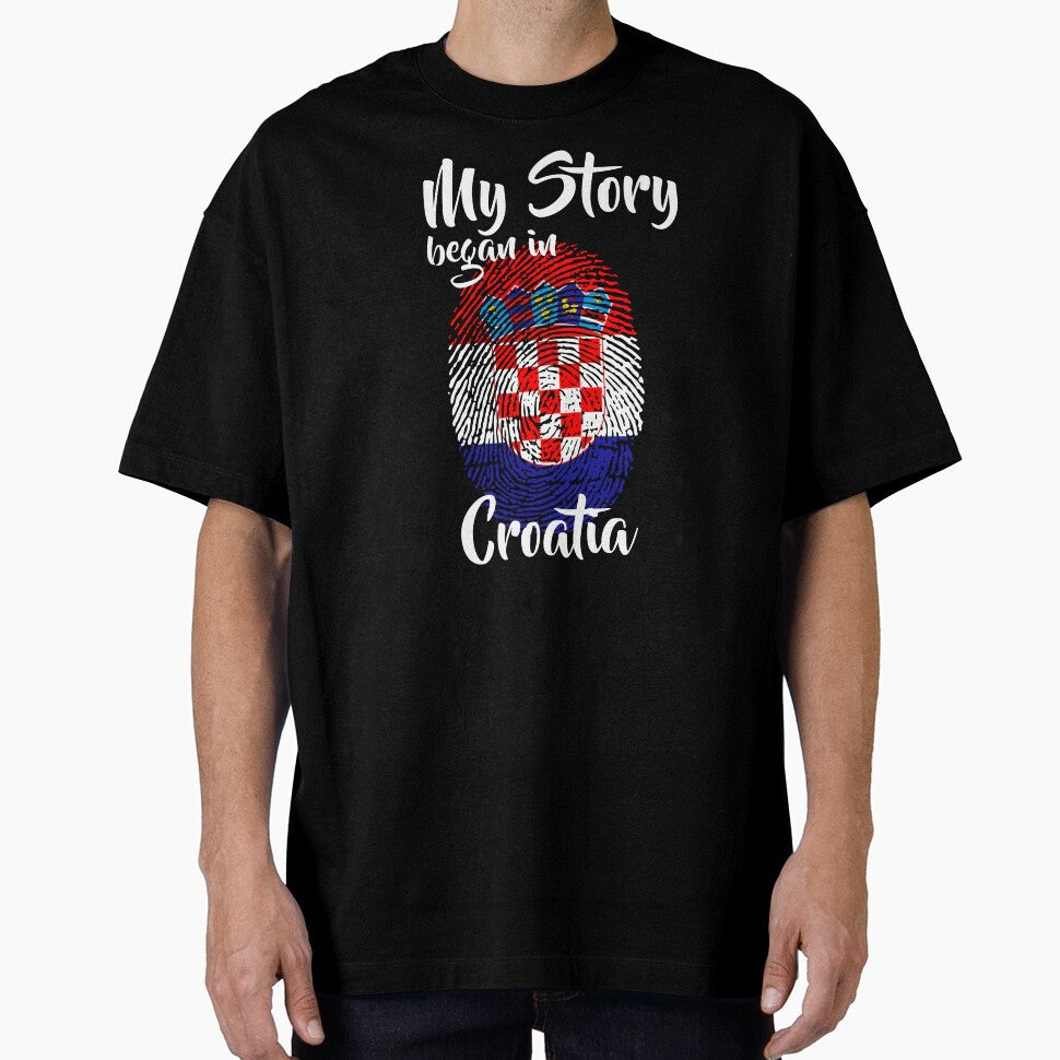 My story began in Croatia Flag Fingerprint DNA Croatian by PartyShirts1