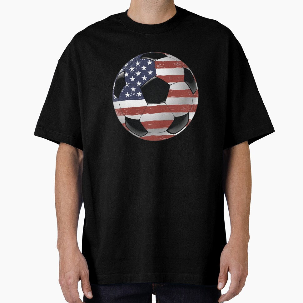 American Flag on Soccer Ball Design | Vintage Soccer Gift by inspiredtrend