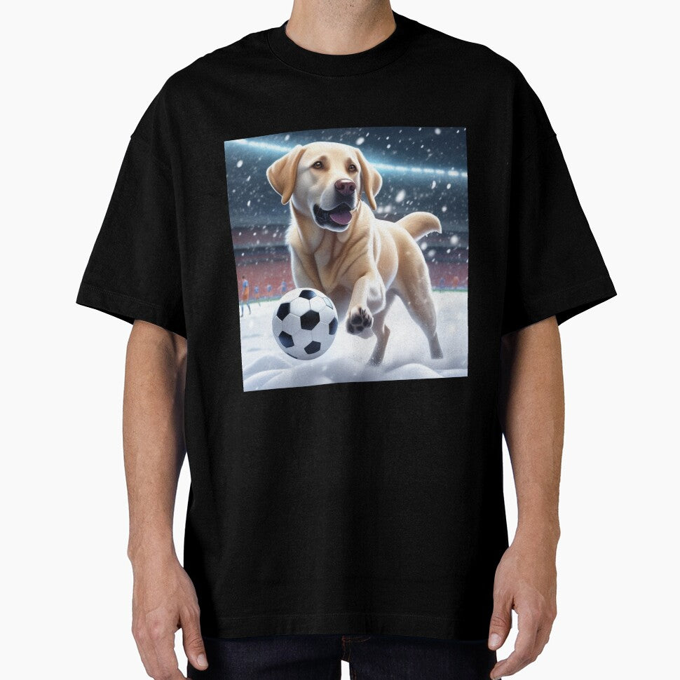 A Labrador Dog Playing Soccer/Football In The Snow by MusicalArtisty