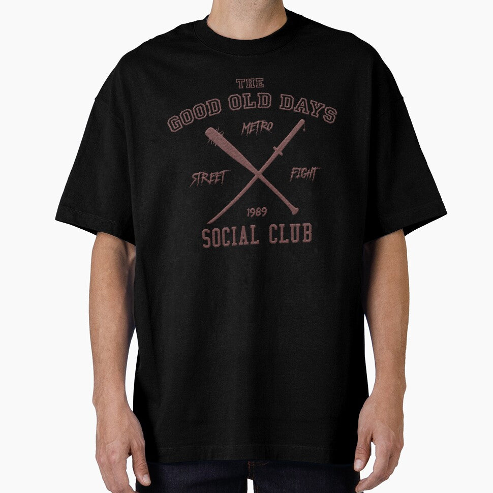 good old days social street fight club - embroidery iron patch textured graphic artwork by hayrpictures