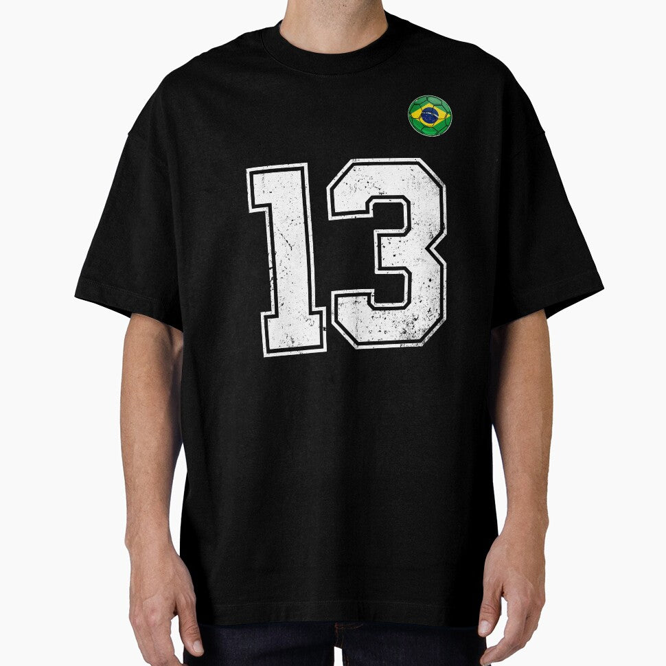 Number 13 Brazil Futbol Football Brazilian soccer Flag Jersey by RoyesButler