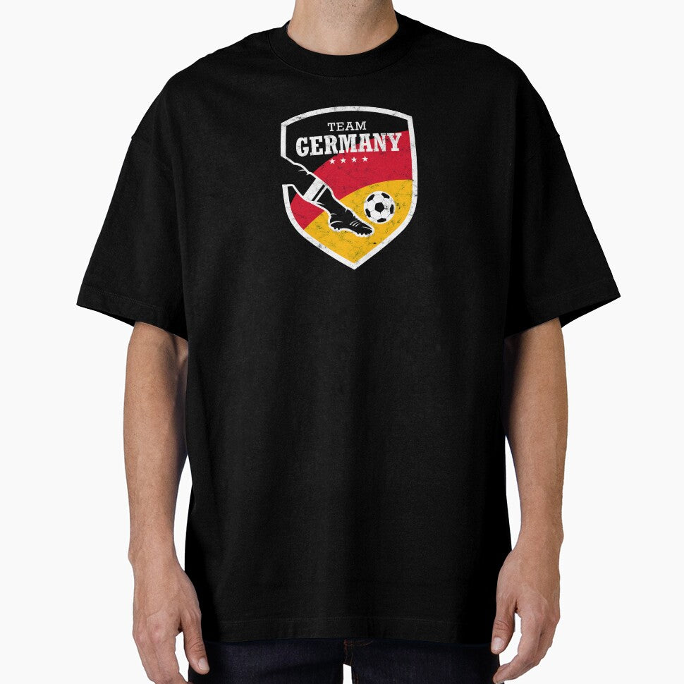 TEAM GERMANY FOOTBALL EMBLEM USED LOOK BLACK RED YELLOW BY SUBGIRL by SUBGIRL