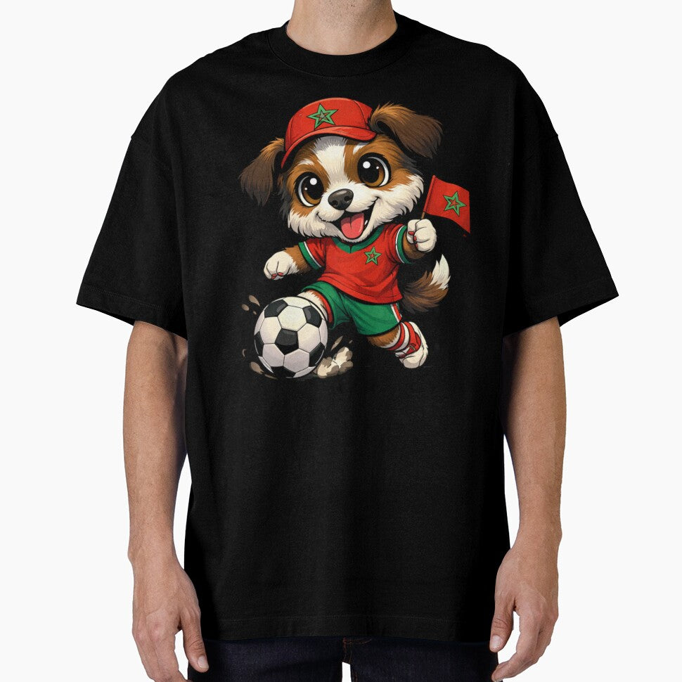 Moroccan Soccer Dog Puppy Football Fan by Tsugraf Designs