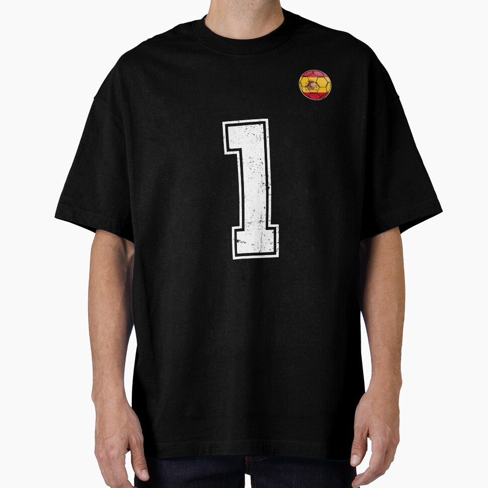 Spain Soccer Number 1 Vintage Sports Fan by KristenosNehk