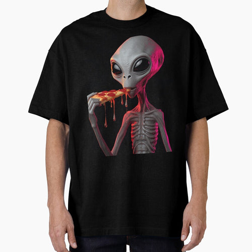 Alien Eating Pizza Pixel Art by PixelVibe782