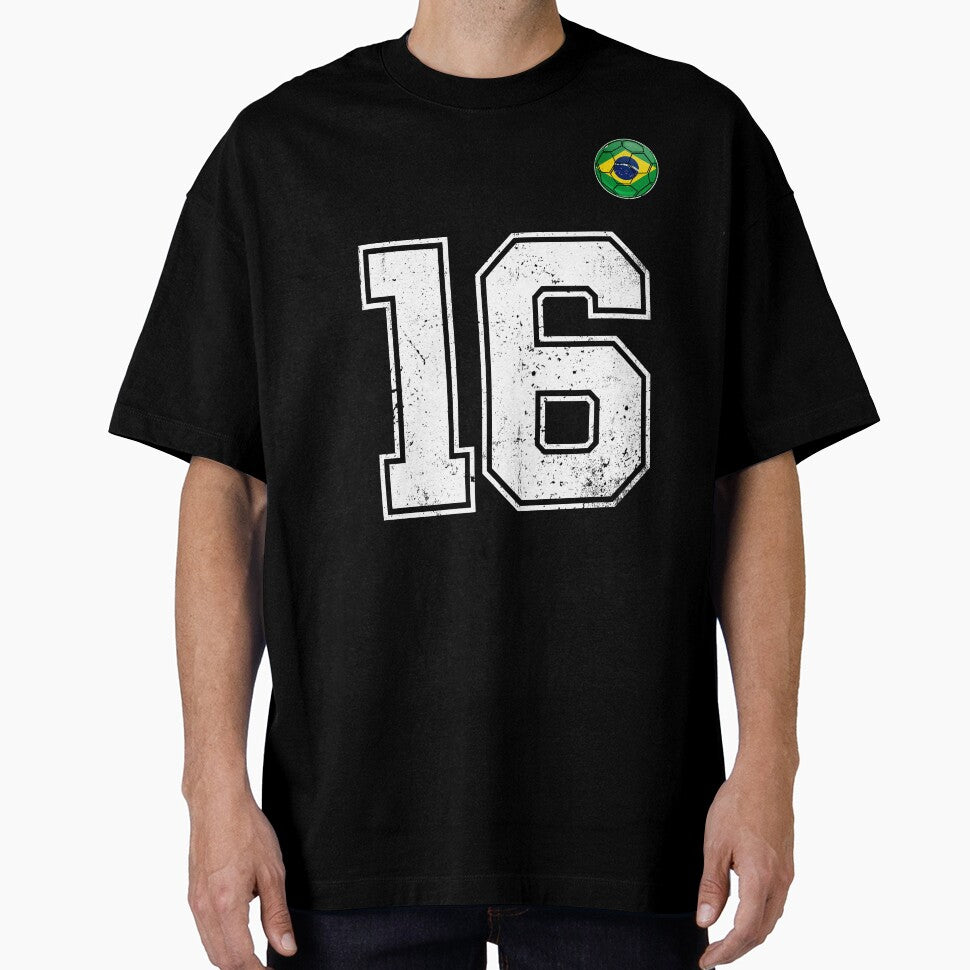 Number 16 Brazil Futbol Football Brazilian soccer Flag Jersey by RoyesButler