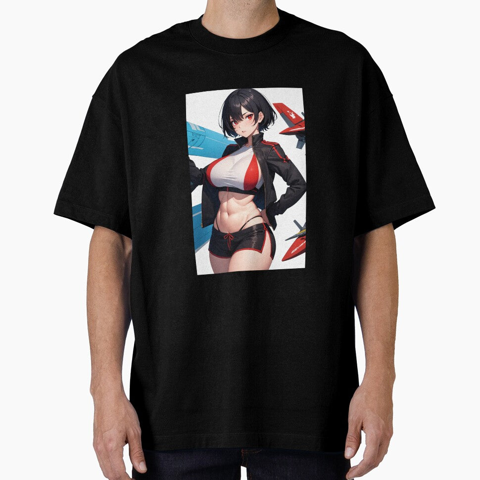 Pilot Mechanic Anime Girl Suzunen Asukari - Tactical Sportswear and Jet Fighters Poster by iloveanimechibi