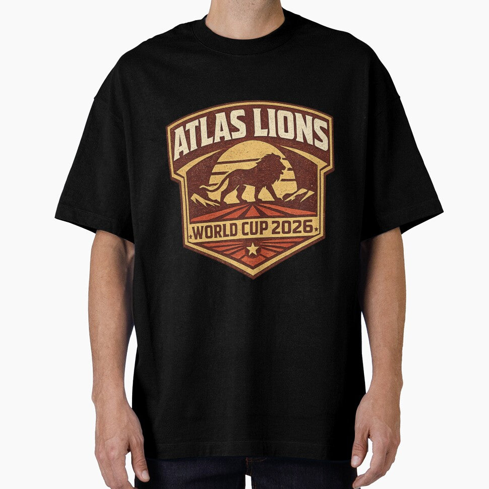 Atlas Lions World Cup 2026 Retro Vintage Football T-Shirt by ArthUpscale