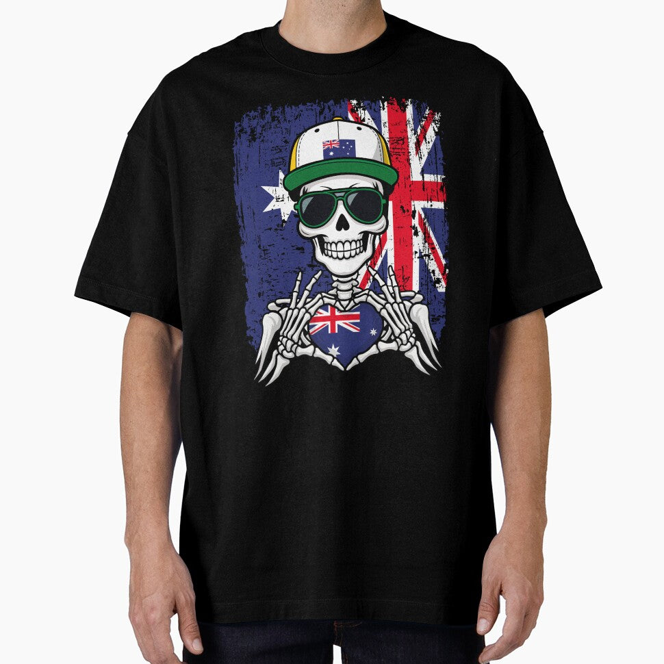 Australian Pride Skeleton Art Tee by Colorful Designs