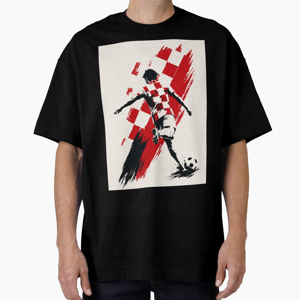 Croatia Football Action Minimalist Print by Studio pod Burom
