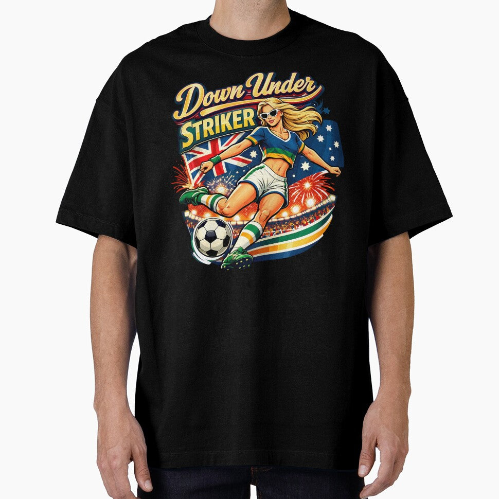 Down Under Striker Retro Soccer Girl Shirt by Prime legend