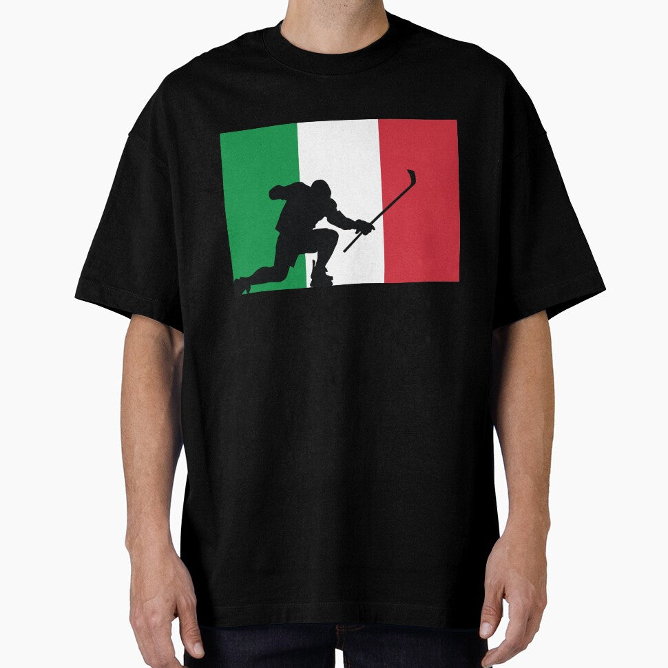 Italian Ice Hockey Silhouette Celebration by CanvasTee