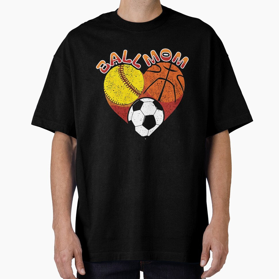 Ball Mom Heart Design Softball Basketball Soccer Sports by ArtDesignTp