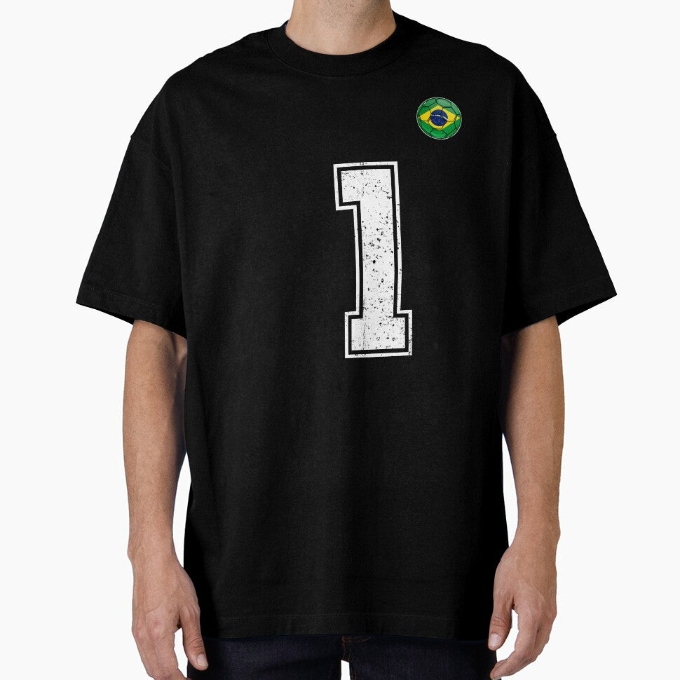 Number 1 Brazil Futbol Football Brazilian soccer Flag Jersey by RoyesButler