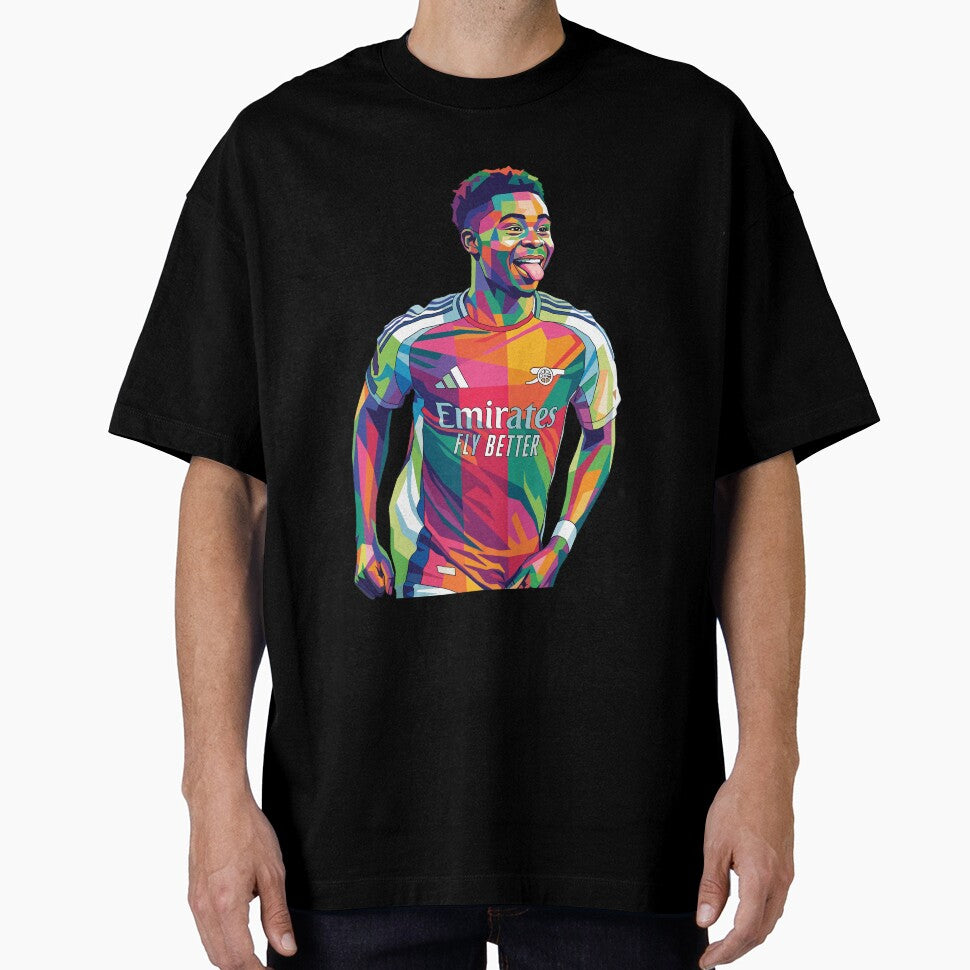 Bukayo Saka Celebration Wpap Art by princejolin