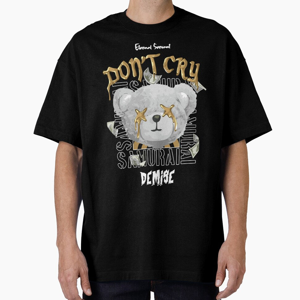 Samurai Bear Don't Cry Streetwear by NF Designs Studio DTF
