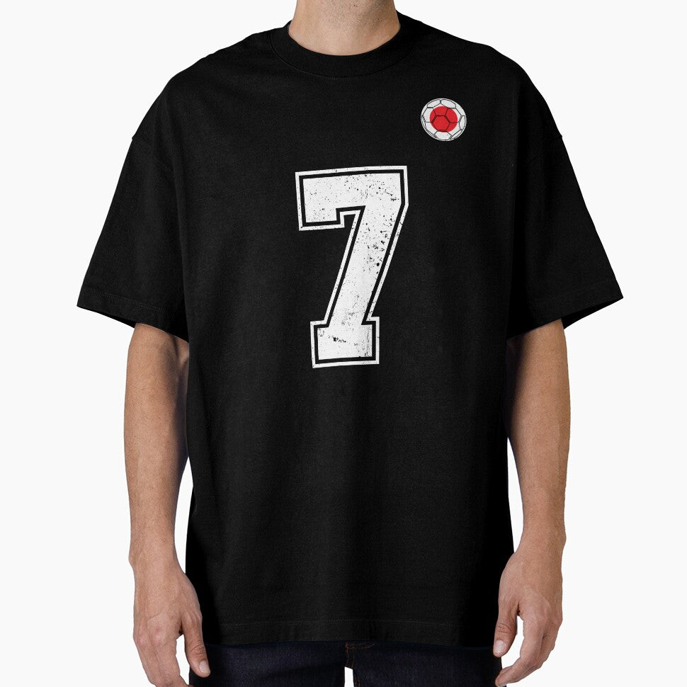 Japan Soccer Number 7 Vintage Sports Fan by LiviuGligoros