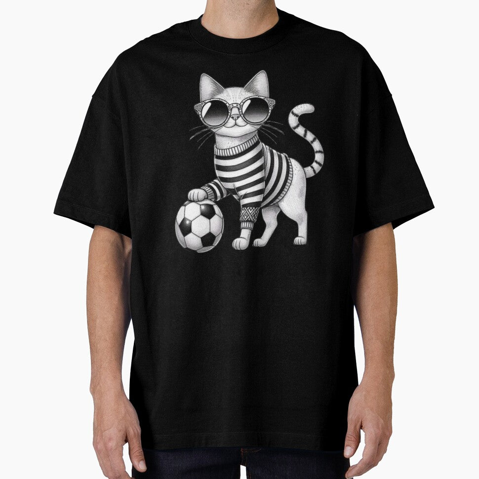 Line Art Cat Soccer by Myra365Art
