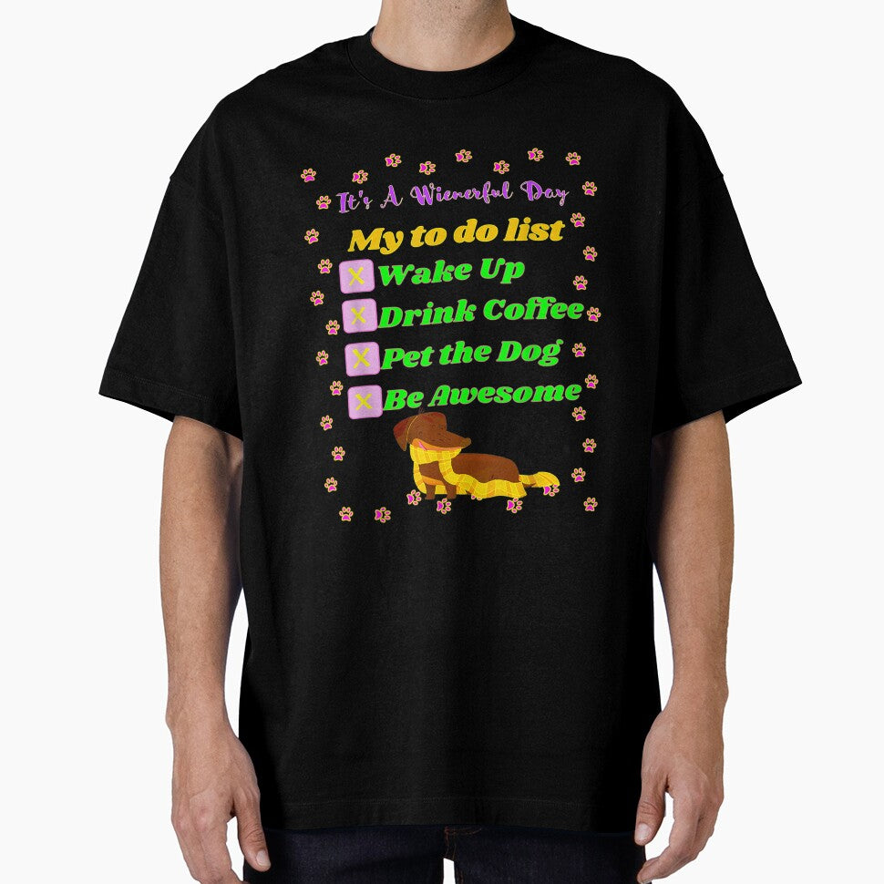 Cute Funny Casual Dachshund Coffee Lover To Do List by jennifera11