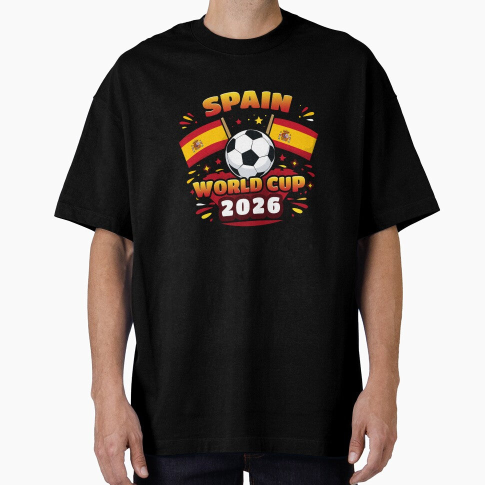 Spain World Cup 2026 Shield  Minimal Football T-Shirt Design by Ramkumar2025