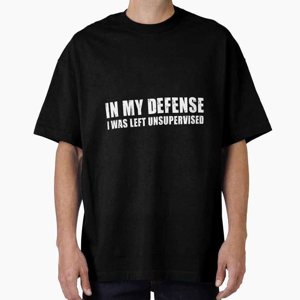 Mens in My Defense I was Left Unsupervised Funny Sarcastic Humor Premium Tri-Blend by DorisSPipkin