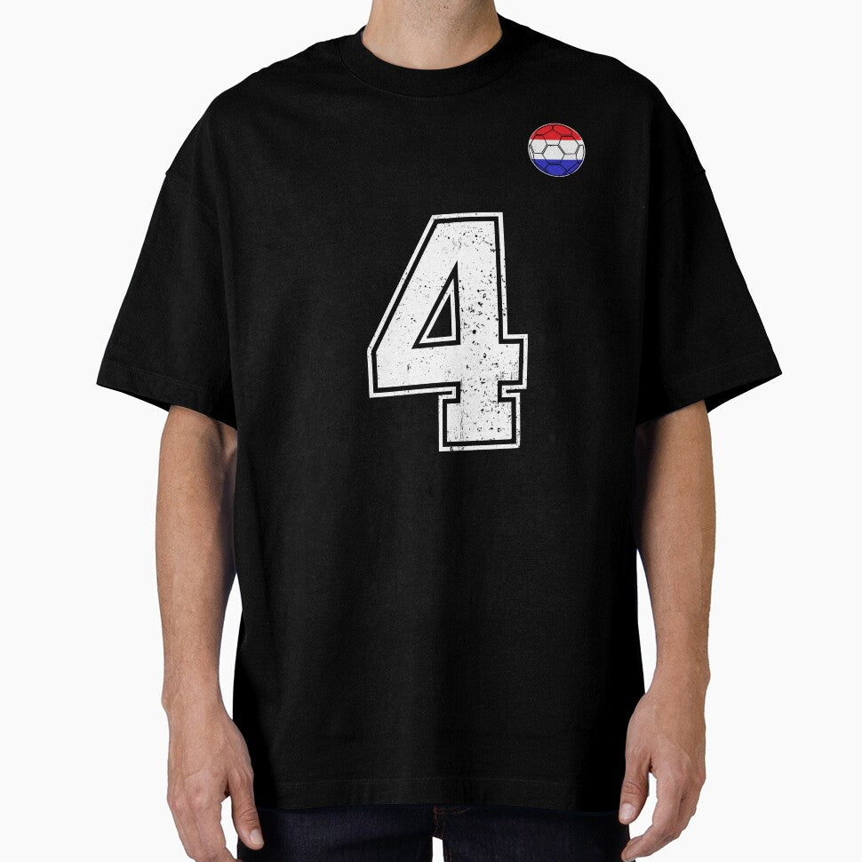 Netherlands Soccer Number 4 Vintage Sports Fan by LiviuGligoros