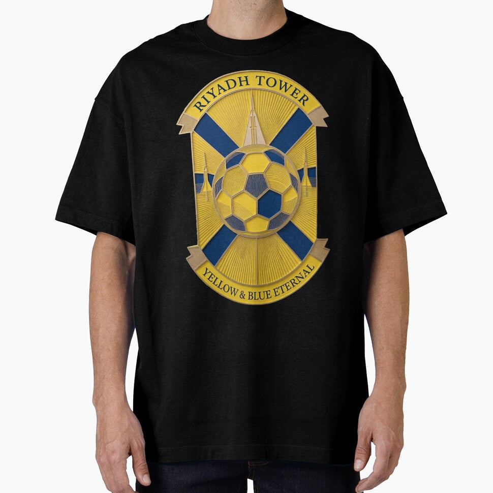 Eternal Riyadh Tower T-Shirt & Yellow Blue Soccer Mug – Premium City Pride Gift by YMLux