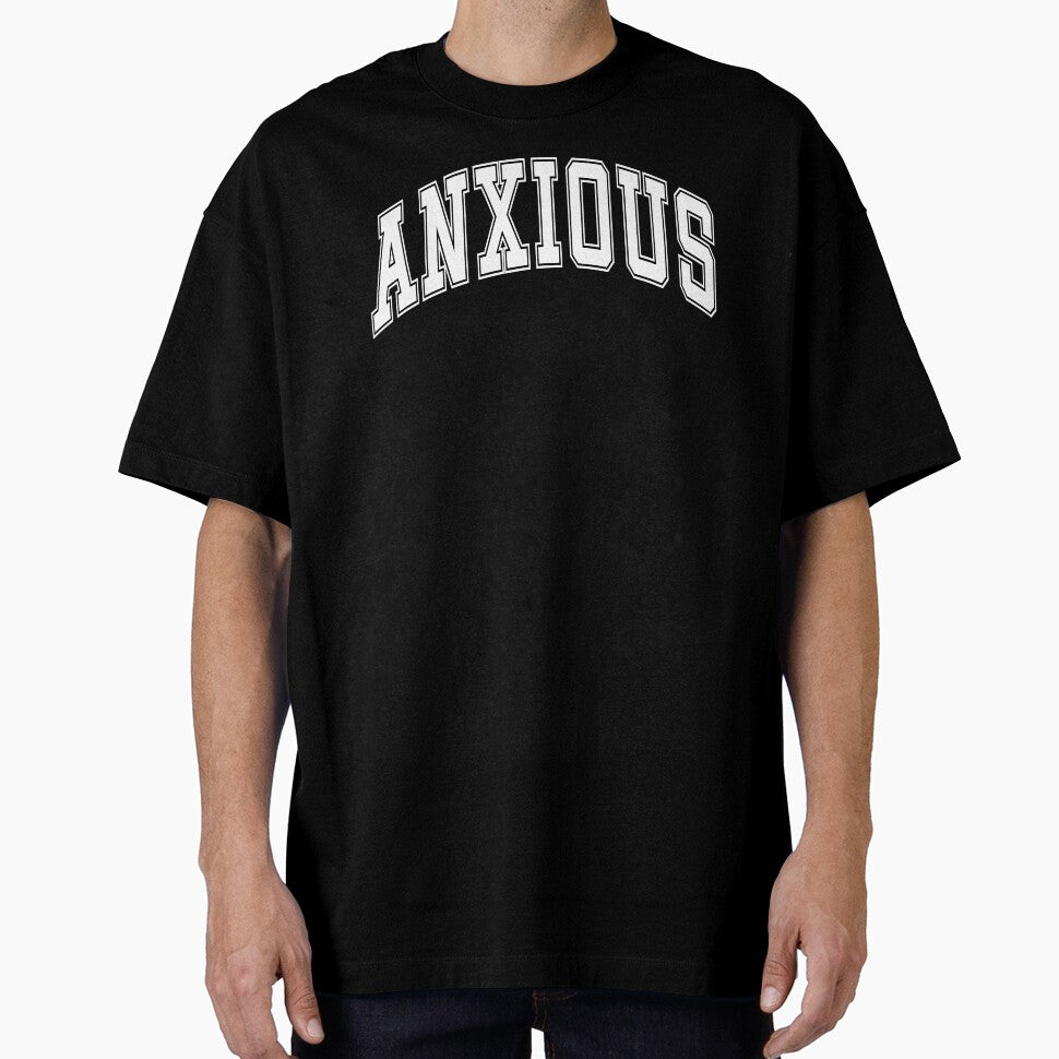 Anxious Arched Preppy University Font Funny Mental Health by MarzStudio