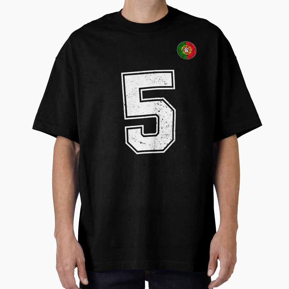 Portugal Soccer Number 5 Vintage Sports Fan by OliviaHayesArt