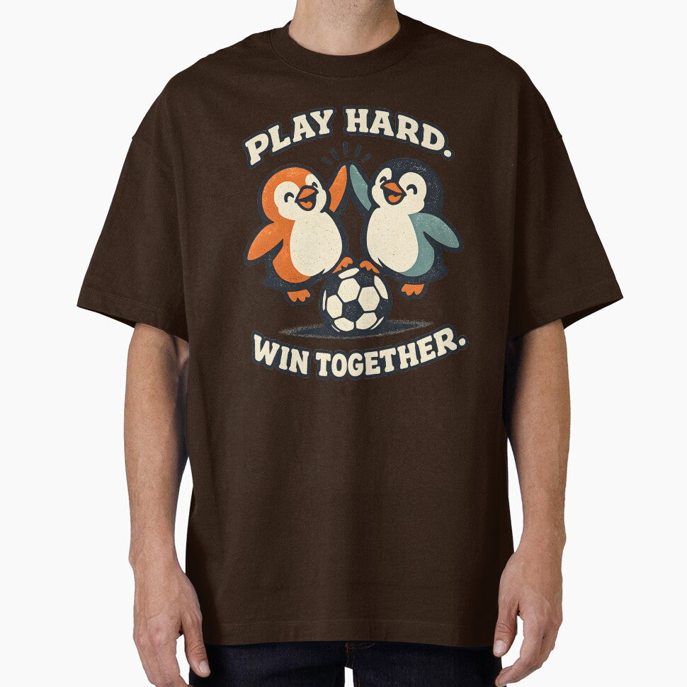 PLAY HARD. WIN TOGETHER. – Cute Penguins Soccer Friendship Mascot Illustration by  Artistry in Motion by MADsrecreation