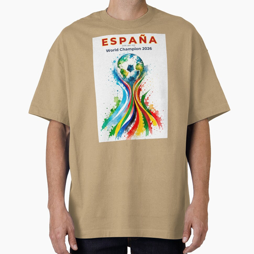 Spain 2026 World Cup Champion Watercolor Football Art by EMC Store