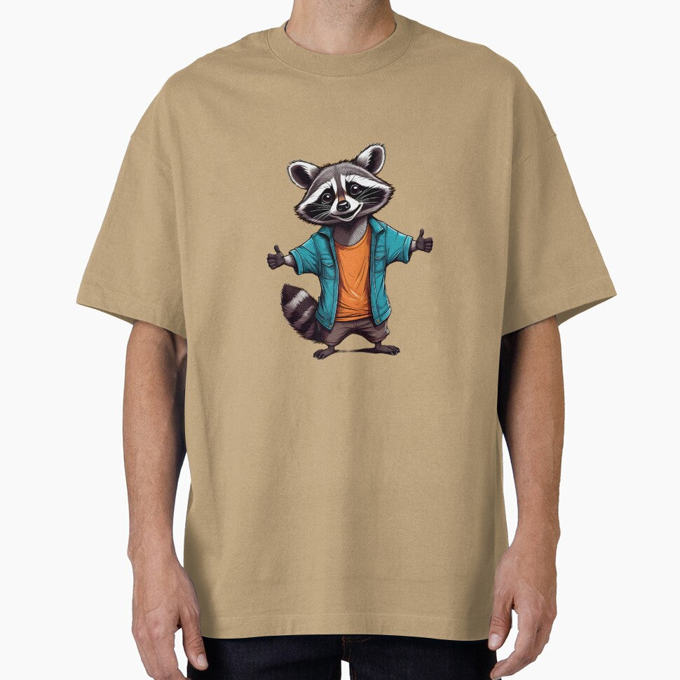 A cute raccoon with open arms and a big smile by NiRia Spot
