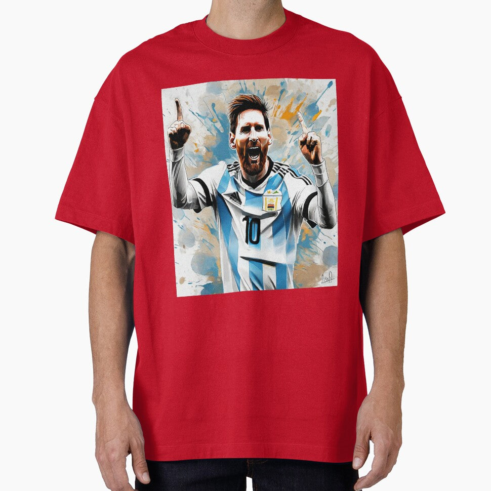 "Messi's Goal Celebration: Exuberant Joy with the Argentine National Team" by Artisticanvas