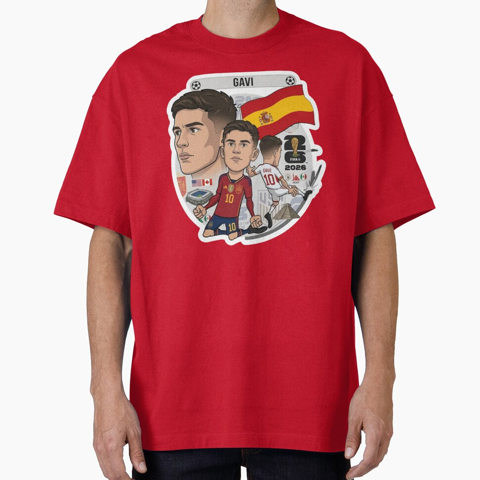 Gavi Spain National Team Football Cartoon Illustration by Deviantfant