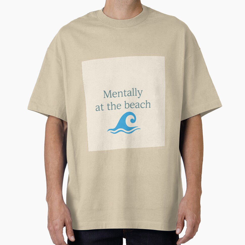 Mentally at the Beach Minimalist Wave Design by PunchlinePress