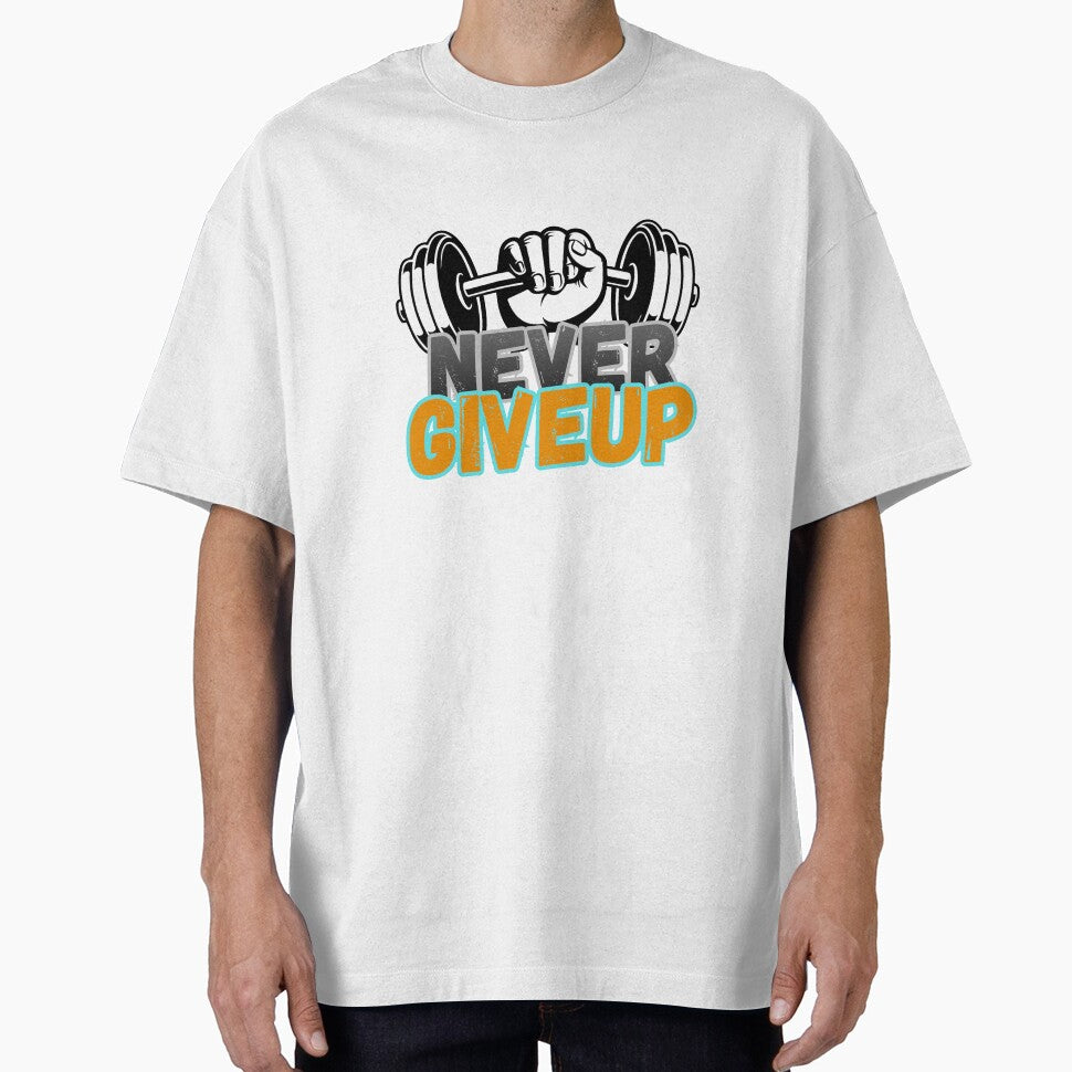 Never Give Up Motivational Quote T-Shirt | Daily Inspiration & Hustle Mindset by MewWoof