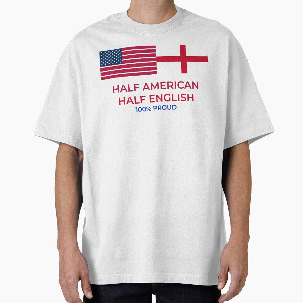 half american half english 100% proud dual heritage by GlobalPrintArt