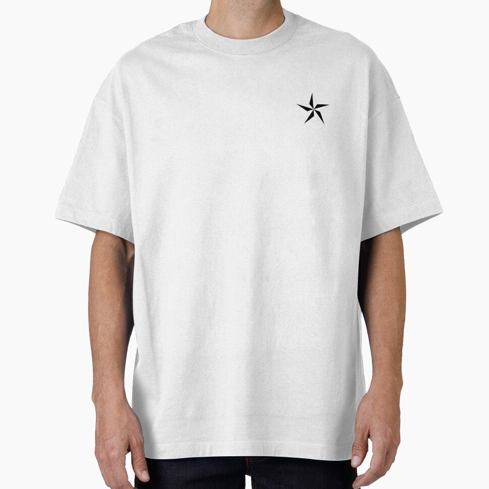 Black and White Star Pocket Patch T-Shirt for Men and Women by AllStarMerch