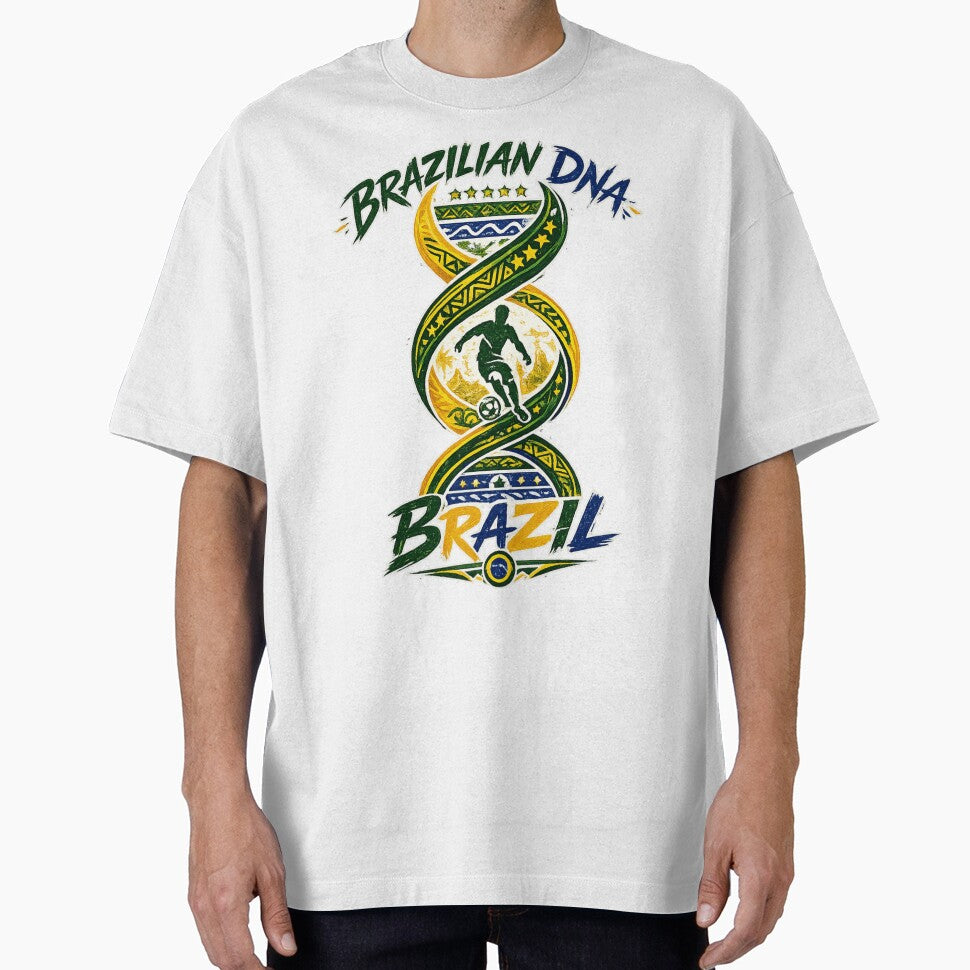 Football Brazilian DNA T-Shirt | Brazil Soccer Fan Design by Atlas Ink Lab