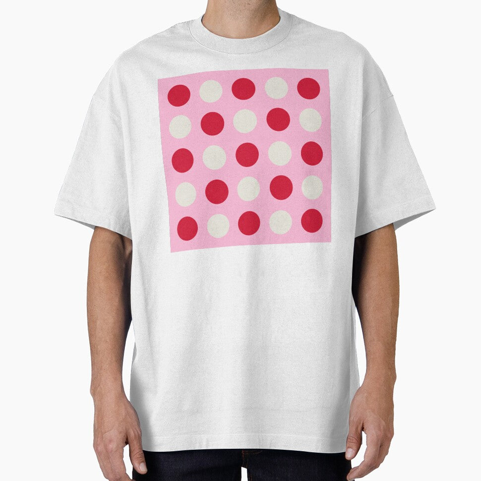 RED, CREAM and COTTON CANDY PINK Symmetrical POLKA DOTS by RachelMacht