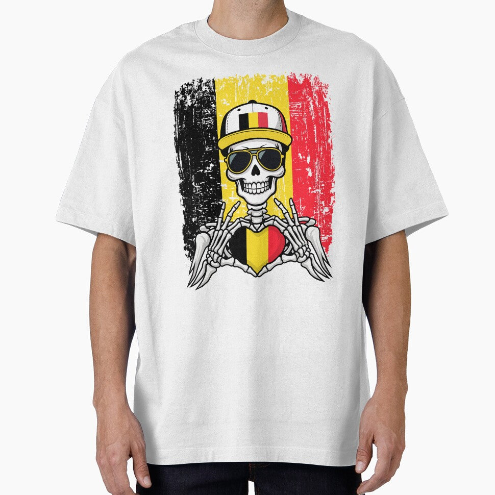 Belgian Pride Skeleton Art Tee by Colorful Designs
