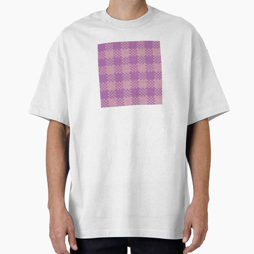A pink plaid knitted yarn pattern in a square shape. by Nengsang