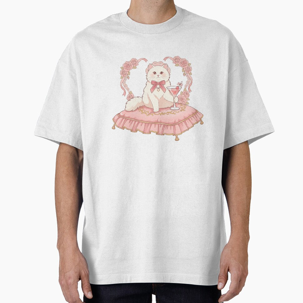 Coquette Cat Aesthetic Cute Vintage Cat Princess Soft Girl Pink Cat Design by ChipchaOddities