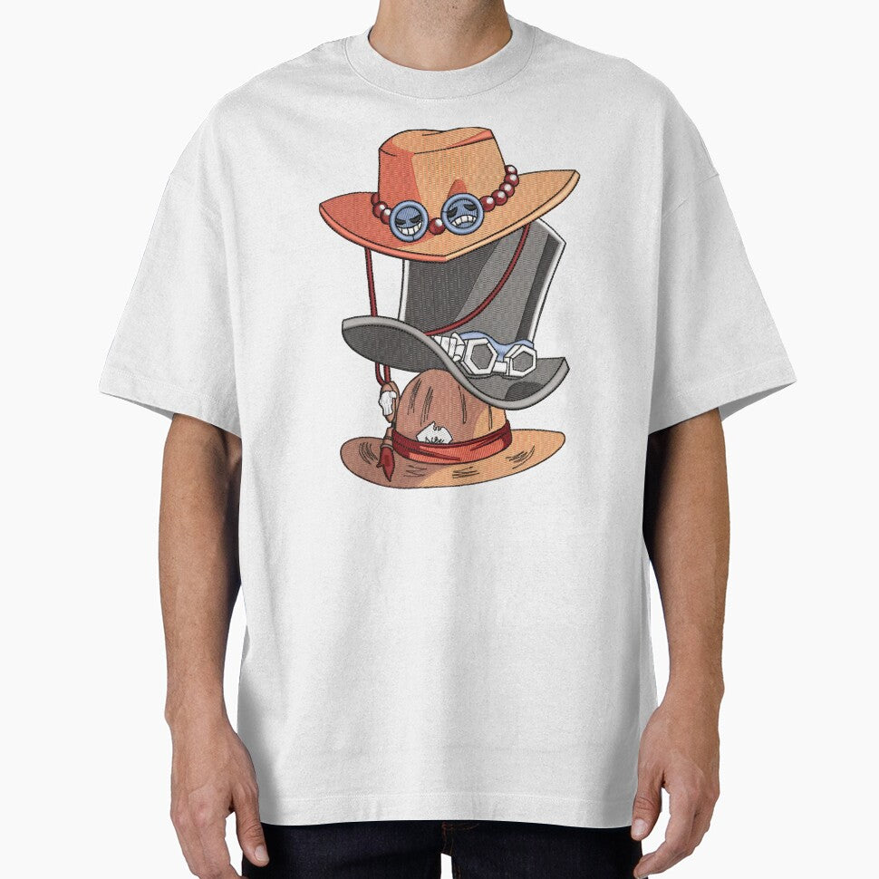Unisex Anime Print T-Shirt, Luffyy Ace Hat by HeroComeBack22