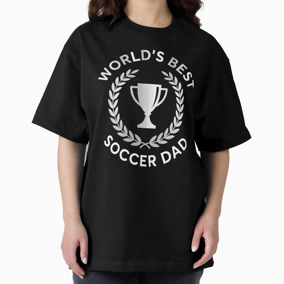 Worlds Best Soccer Dad Trophy Laurel Wreath Emblem by TeNovaStudio