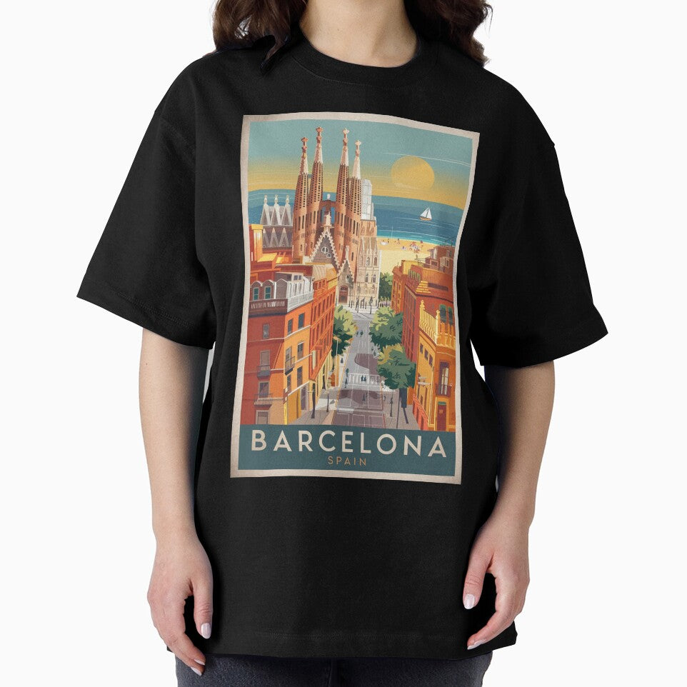 Barcelona Vintage Travel Poster by TravelerRat