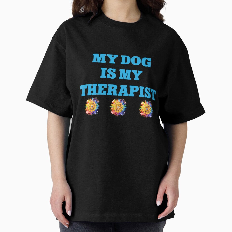 Funny My Dog Is My Therapist Mental Health Long Sleeve T-Shirt by gidget-gadget