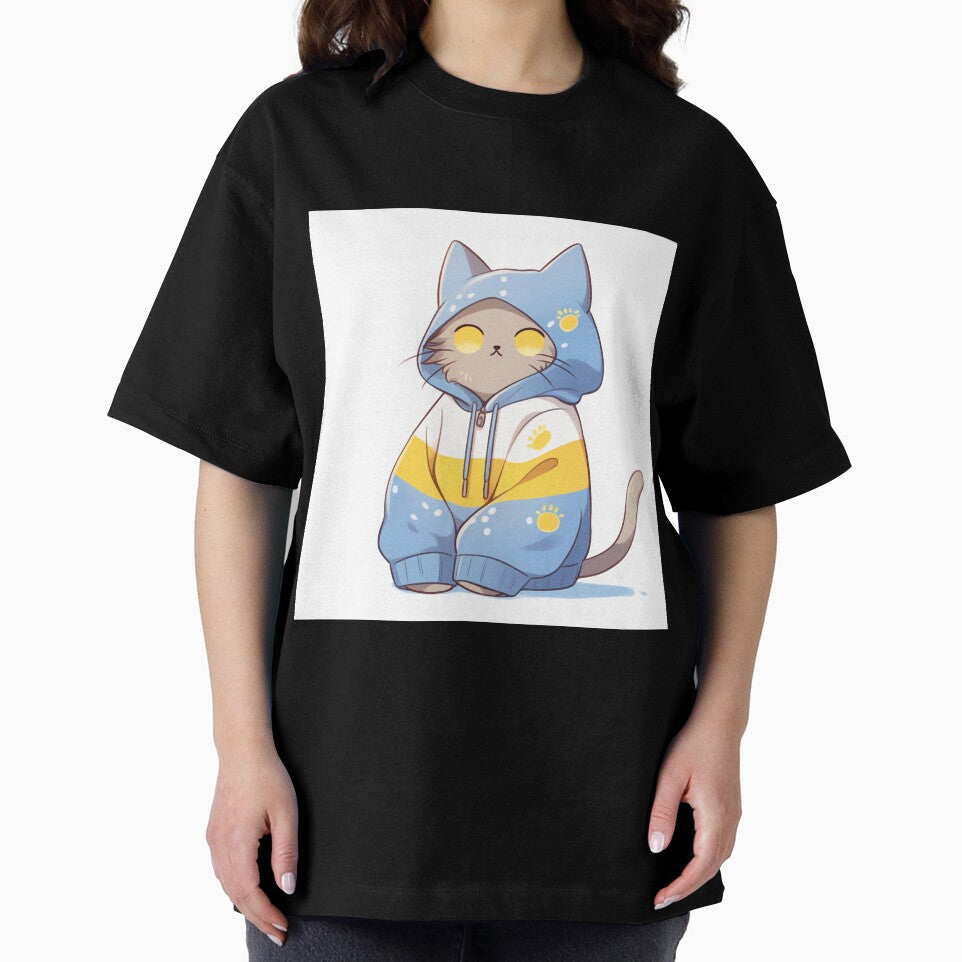 Cat in oversized hoodie by SoraSketch