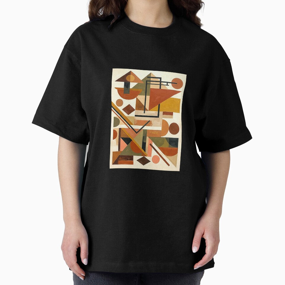 Geometric Shapes in Earth Tones – Retro Modern Art - Mid-Century Modern Abstract Painting Shapes by CattlettArt