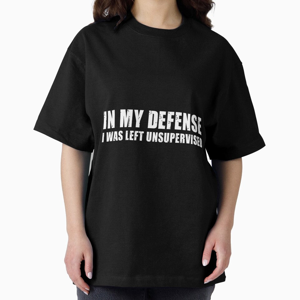 Mens in My Defense I was Left Unsupervised Funny Sarcastic Humor Premium Tri-Blend by DorisSPipkin